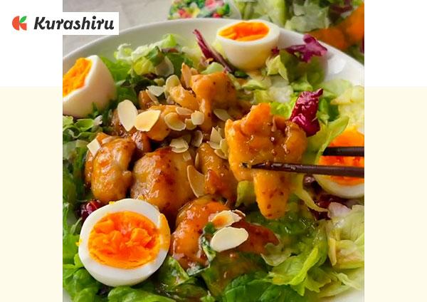 手軽に満足！ハニマスチキンのごちそうサラダ