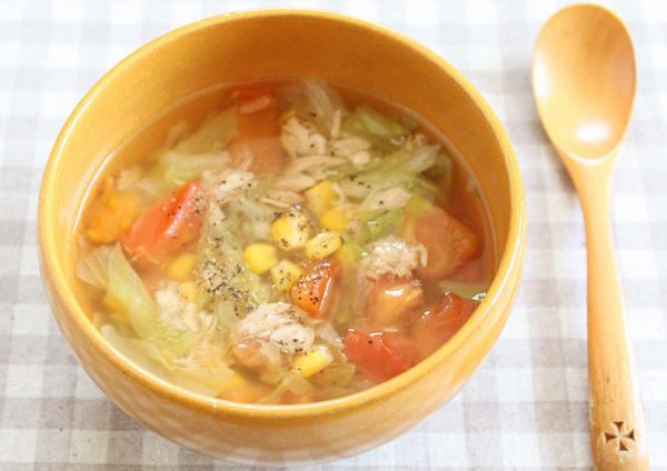 レタスとツナコーンの簡単スープ