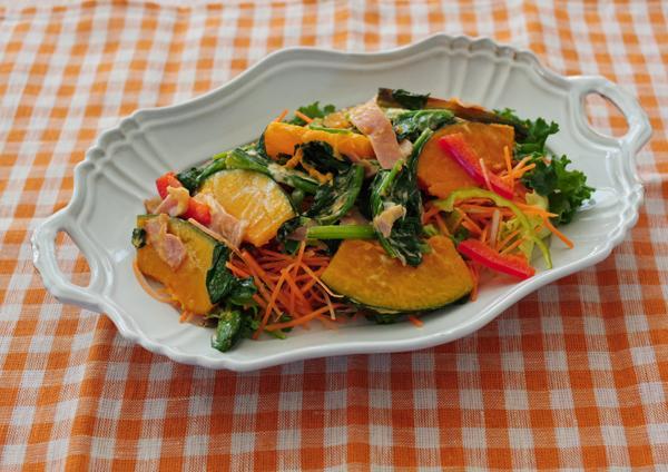 秋の緑黄色野菜マヨソテーサラダ
