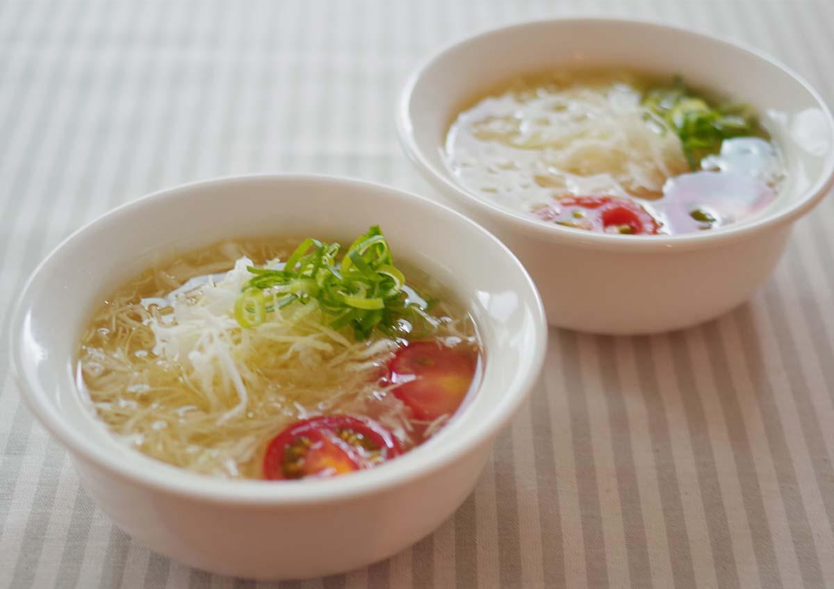 千切りキャベツの和風スープ