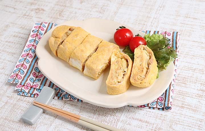 キャベツとツナの卵焼き 写真